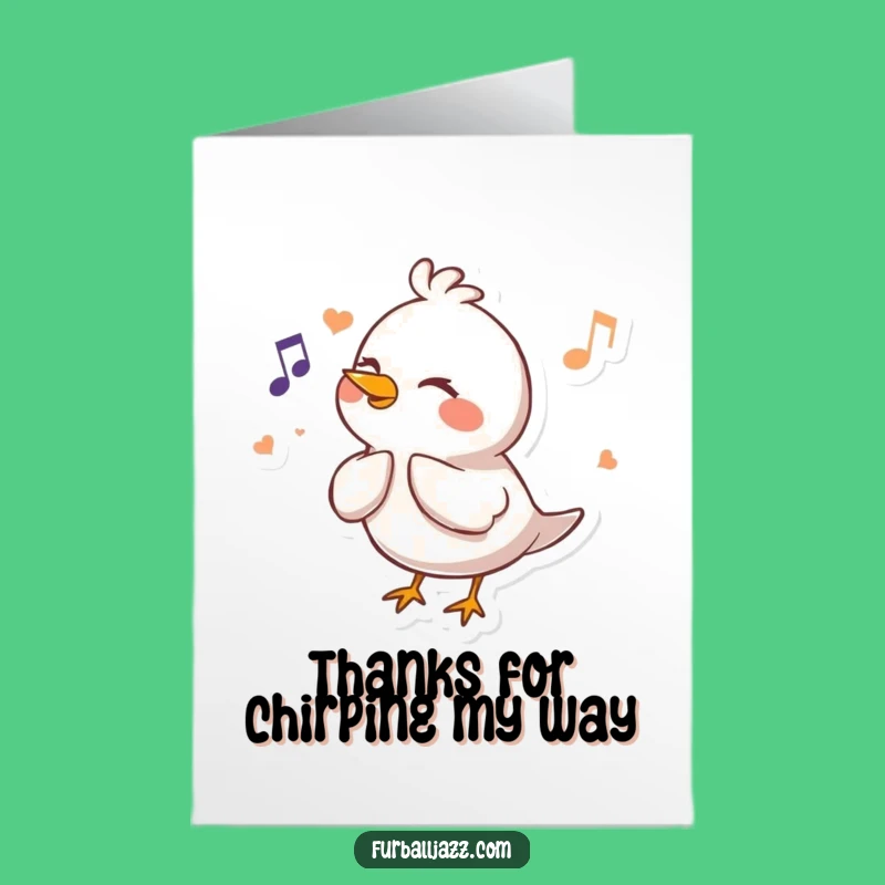 Free Printable Bird Thank You Card: Funny Fluting Bird, Downloadable & Print at Home