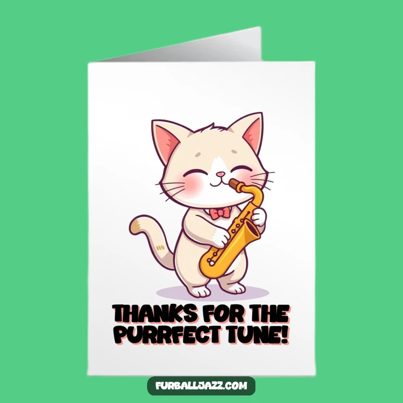 Free Printable Jazz Cat Thank You Card: Groovy Gratitude!