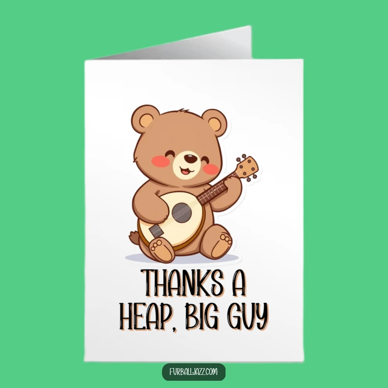 Free Printable Thank You Card: Banjo Bear, Heartfelt Downloadable Gift of Thanks