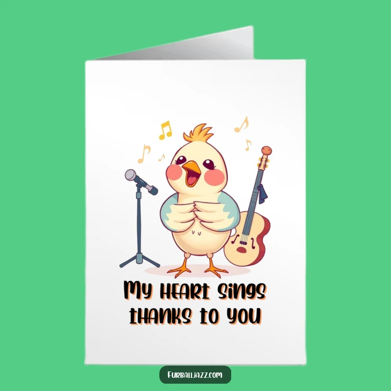 Free Printable Thank You Card: Bird's Jazzy Thanks, a Humorous Downloadable Gift of Gratitude!