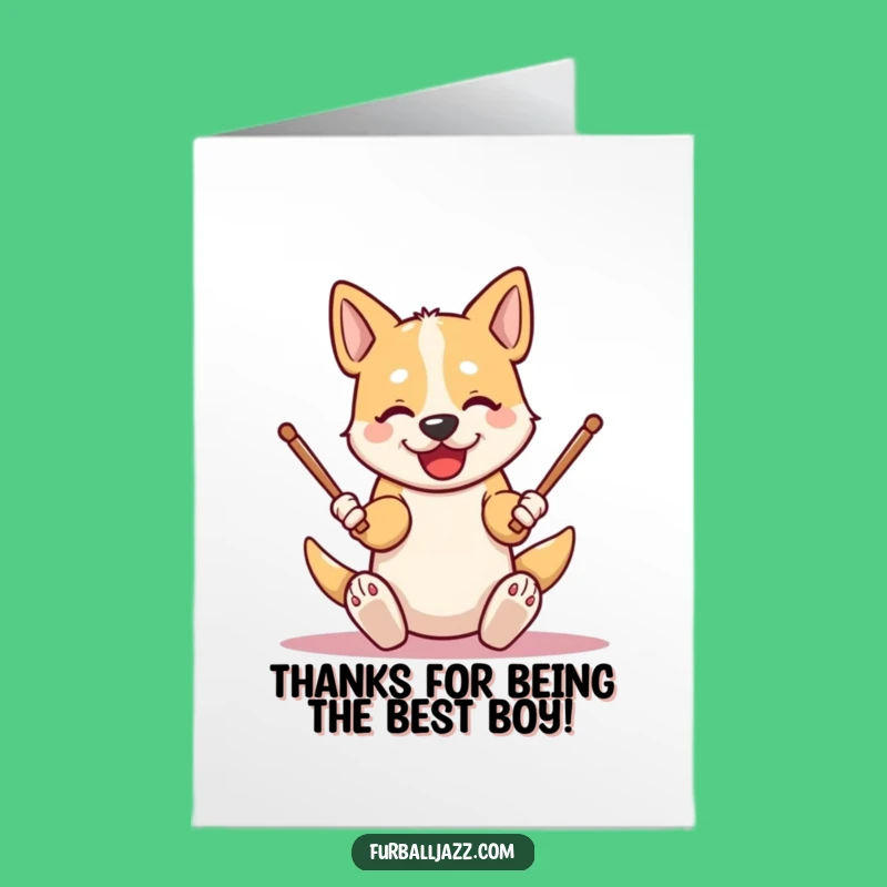 Free Printable Thank You Card: Drumming Dog, a Grateful Downloadable Gift