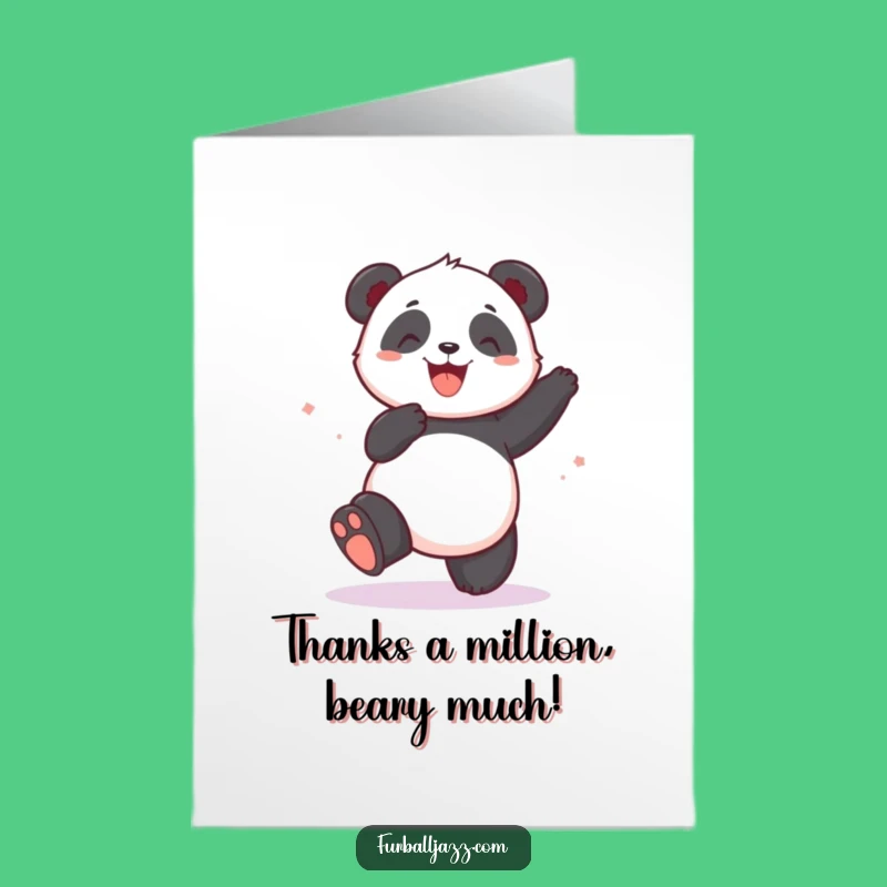 Free Printable Thank You Card: Groovy Panda Appreciation Digital Download