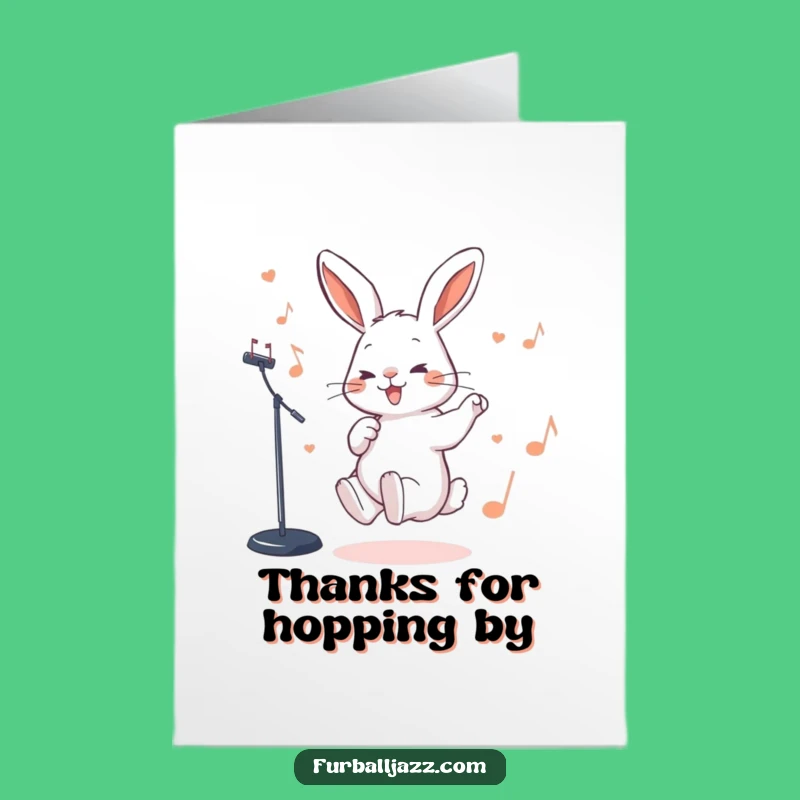 Free Printable Thank You Card: Jazz Rabbit Foot Tap, Funny Downloadable Gift