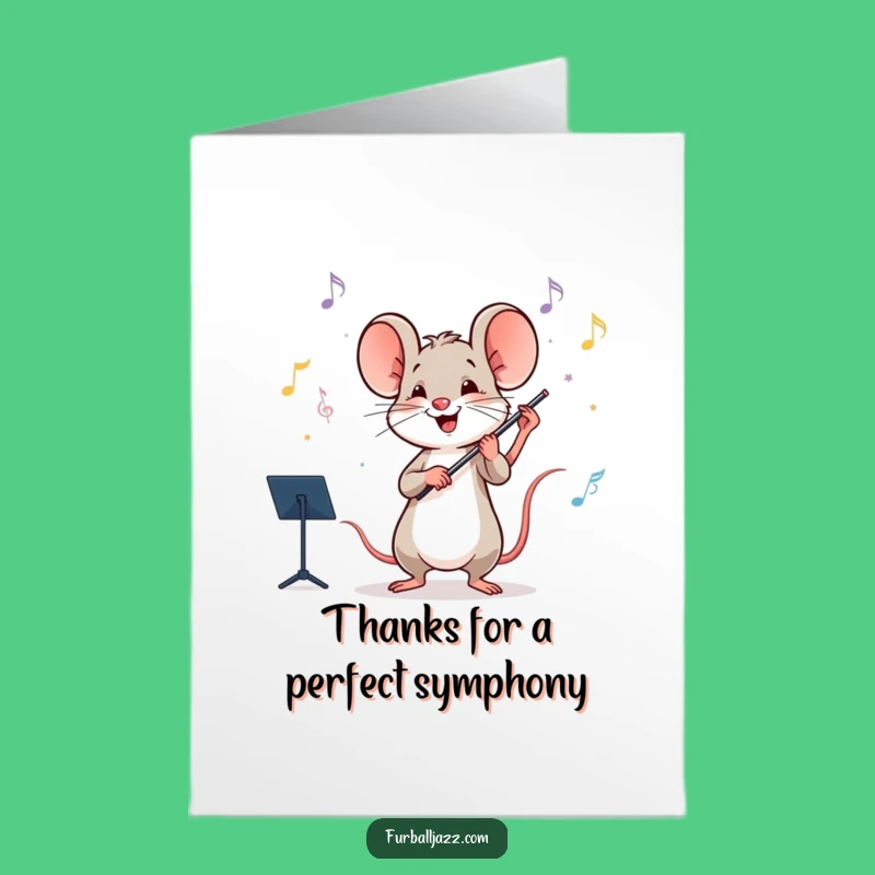 Free Printable Thank You Card: Mouse's Orchestral Thanks, a Humorous Downloadable Gift!