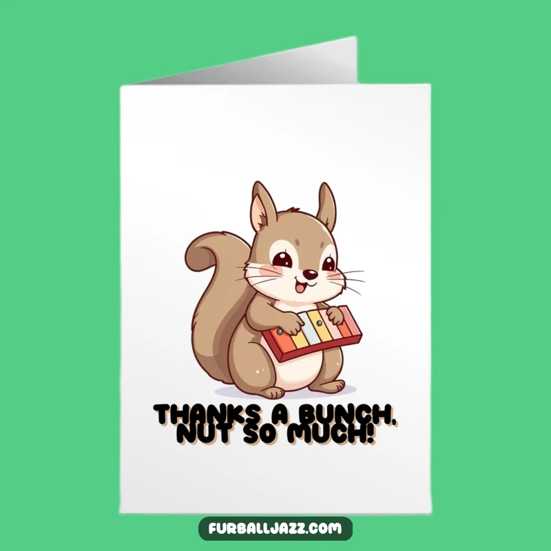 Free Printable Thank You Card: Squirrel Xylophone Jam Digital Download
