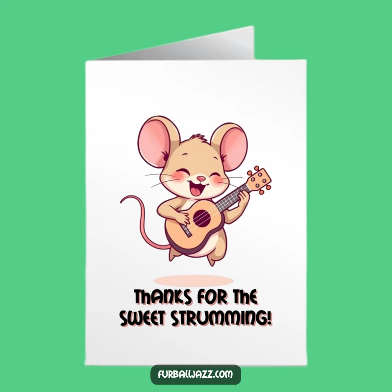 Free Printable Thank You Card: Ukulele Mouse Melody for a Sweet Downloadable Gift