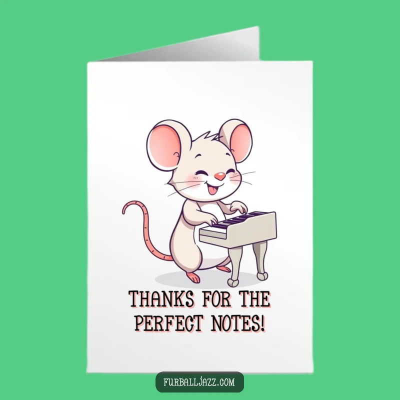 Free Printable Thank You Card: Piano Mouse, Express Gratitude with Music