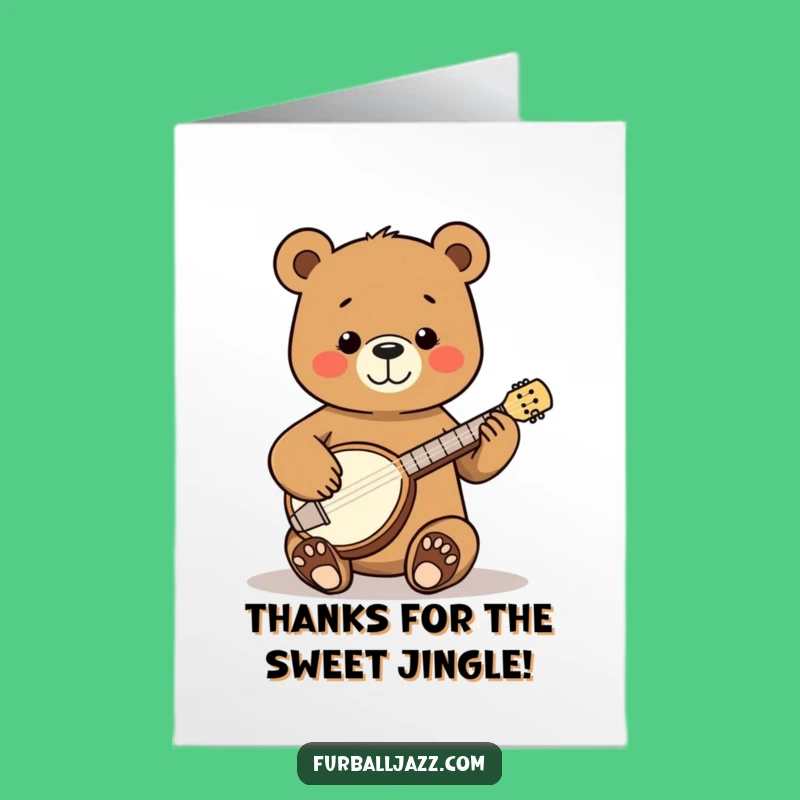 Free Printable Thank You Card: Banjo Bear Thanks, Heartfelt Downloadable Appreciation with a Tune