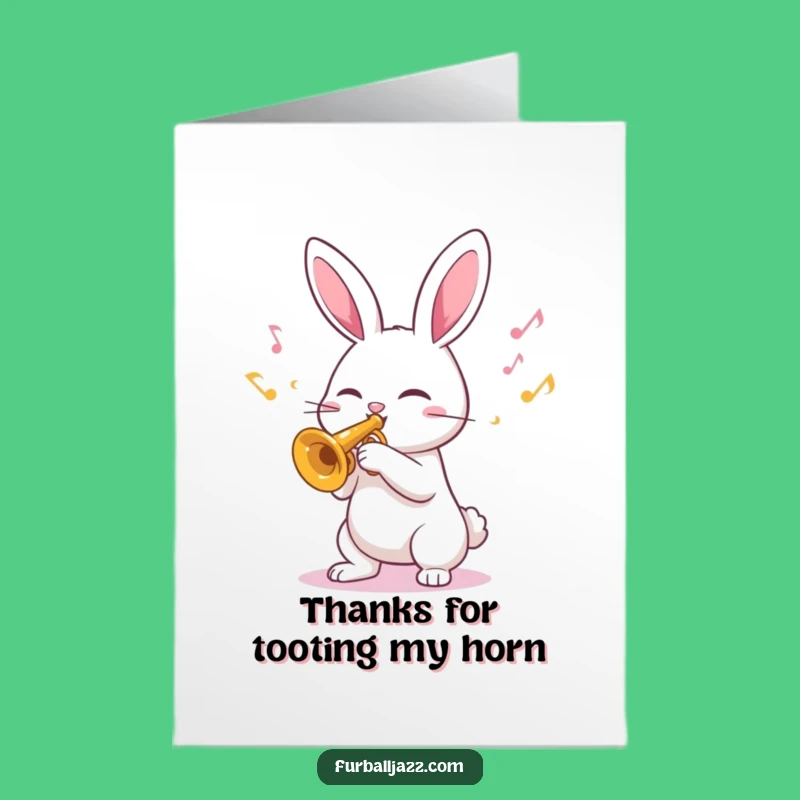 Free Printable Thank You Card: Funny Rabbit Serenades Your Appreciation!
