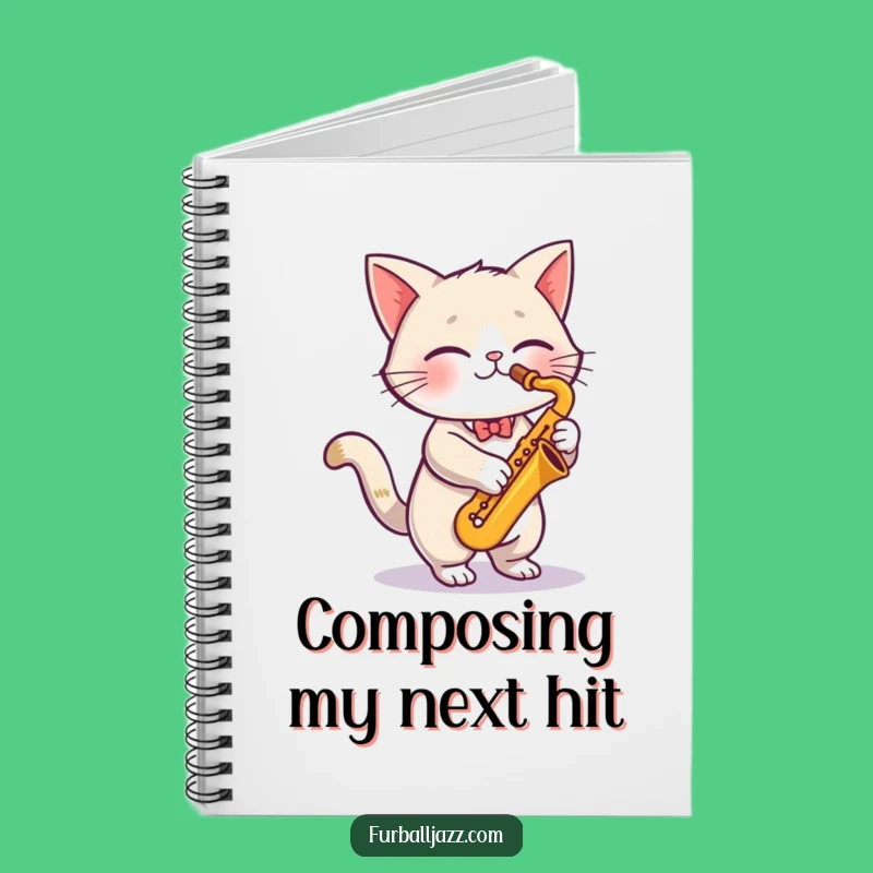 Funny Cat Saxophone Notebook - Jazzy Feline Musician Journal Funny Gift