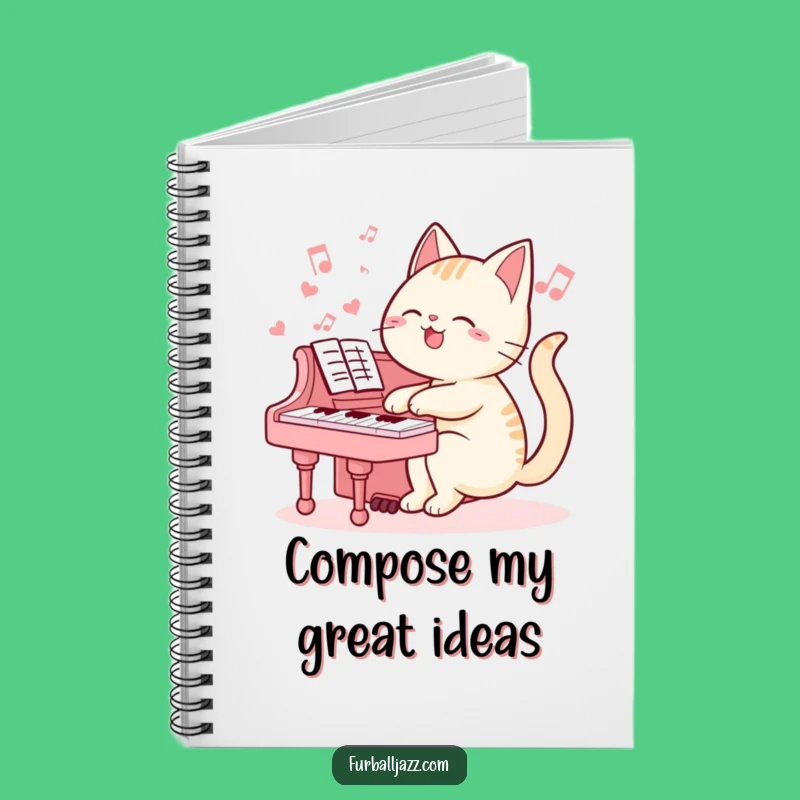 Funny Cat Pianist Notebook: Jot Down Ideas with Feline Composer, Ideal Funny Gift