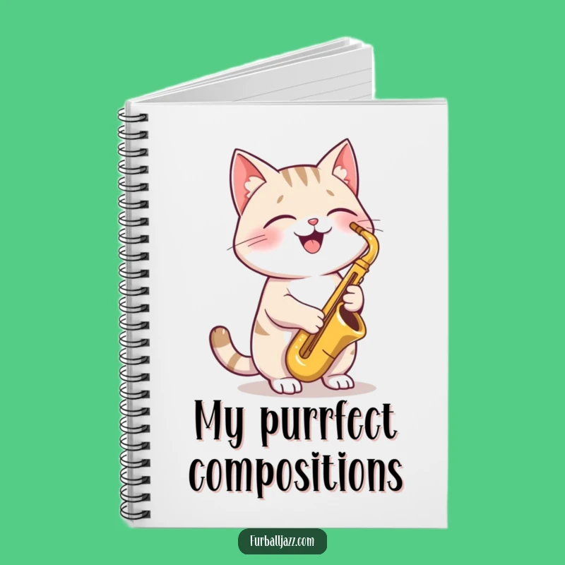 Funny Cat Saxophone Notebook: Joyful Kitty Journal, Cool Musician Cat Stationery, Perfect Funny Gift