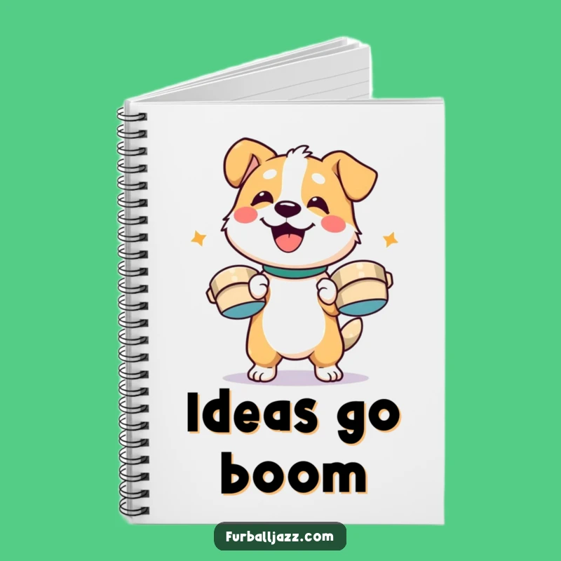 Funny Dog Cymbal Enthusiast Notebook - Happy Pup Percussion Journal Funny Gift