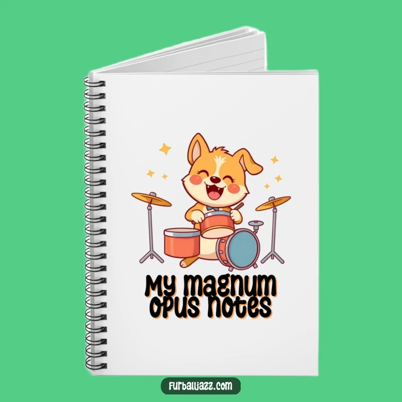Funny Dog Drummer Notebook - Write Your Own Hit Song!