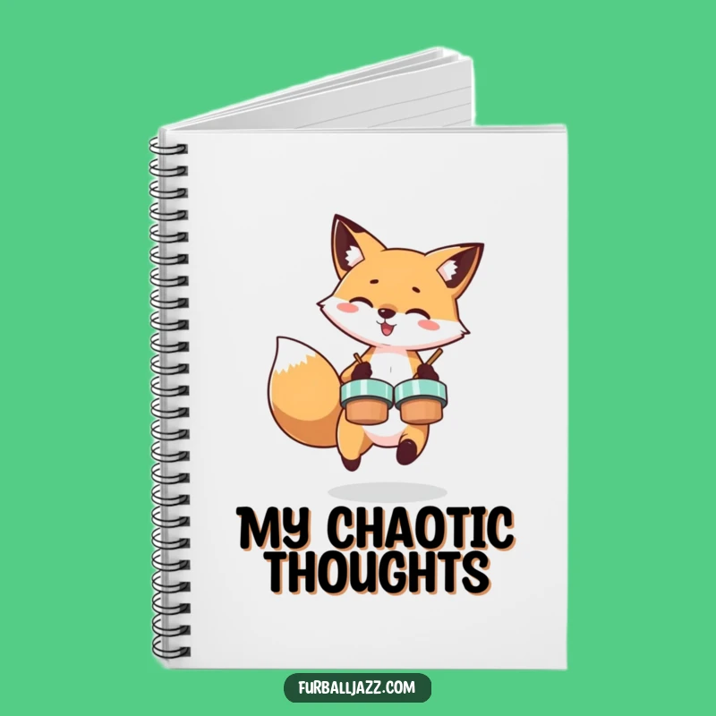 Funny Fox Cymbal Notebook - Journal Your Energetic Ideas