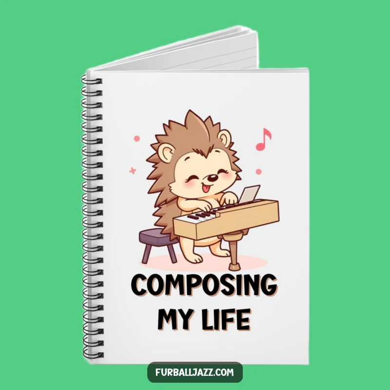 Funny Hedgehog Piano Notebook - Whimsical Musical Journal for Melodies