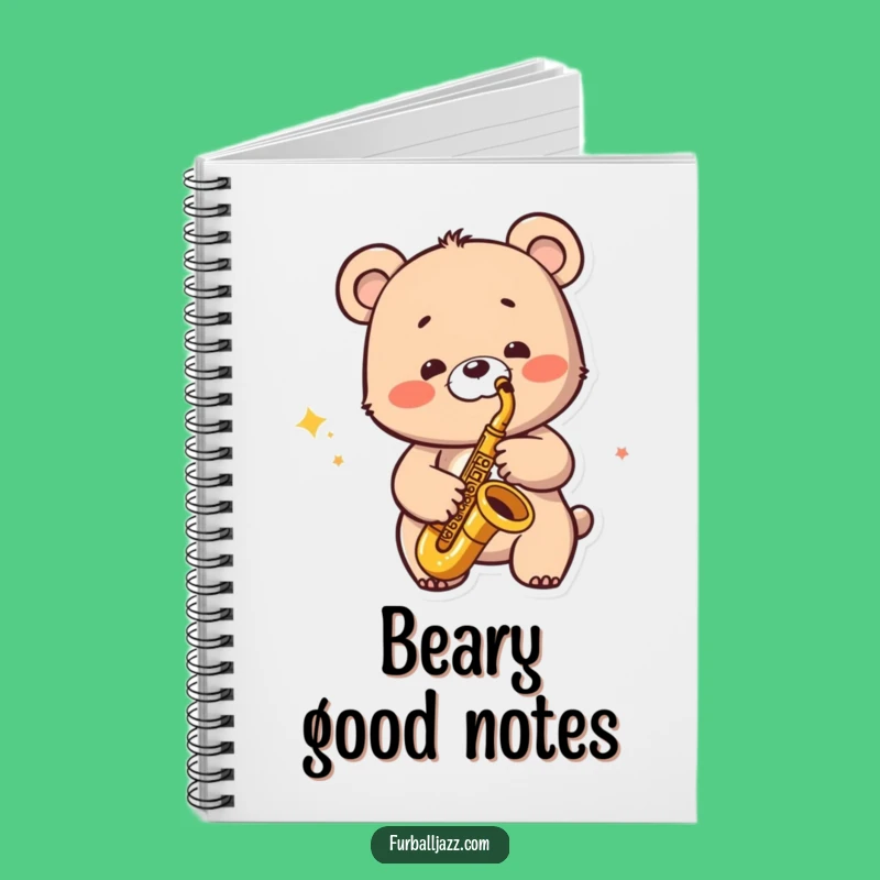 Funny Jazzy Bear Notebook - Saxophone Design, Bear Grooves, Great Funny Gift