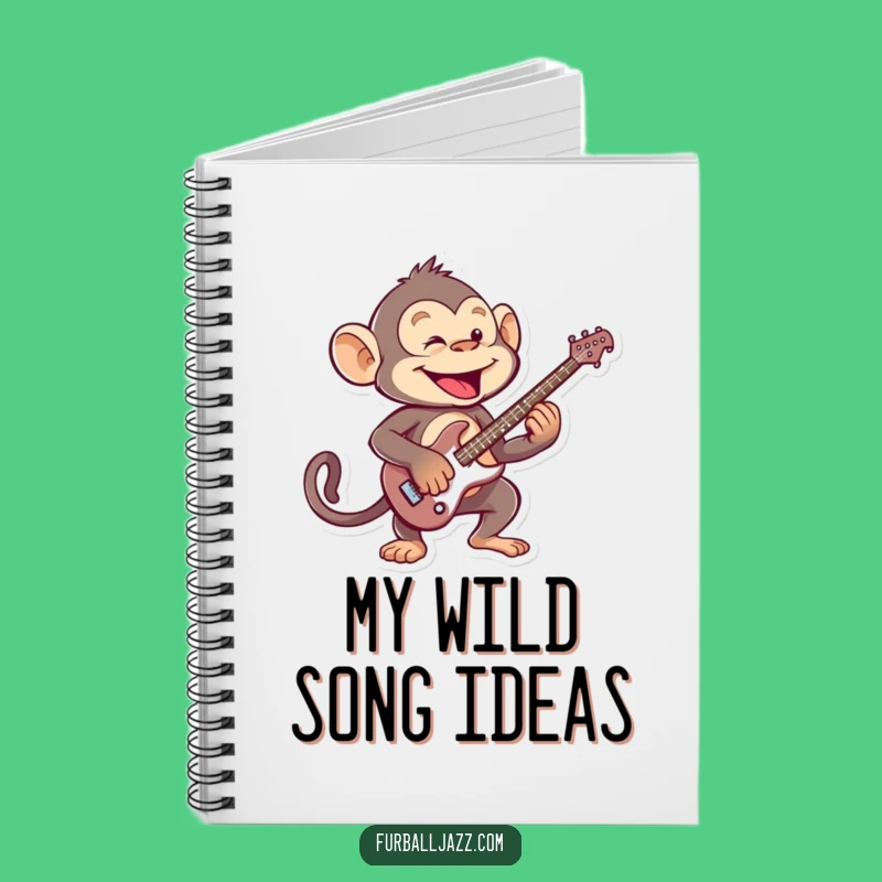 Funny Monkey Guitarist Notebook - Musician's Rock Journal Gift