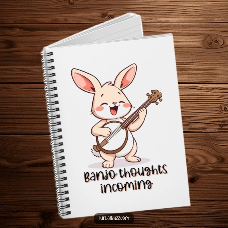 Funny Rabbit Notebook: A whimsical rabbit with a banjo, designed for jotting down notes and musical ideas.