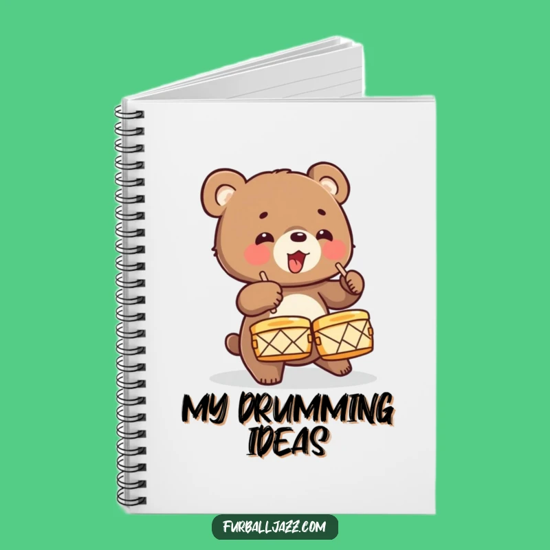 Funny Bear Cub Drummer Notebook: Energetic Journal, Wild Animal Music Stationery, Perfect Funny Gift