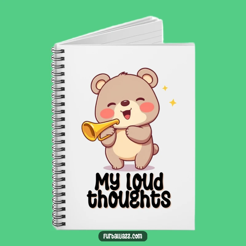 Funny Bear Trumpet Notebook: Lined Journal, Jazzy Character Cover, Perfect Funny Gift