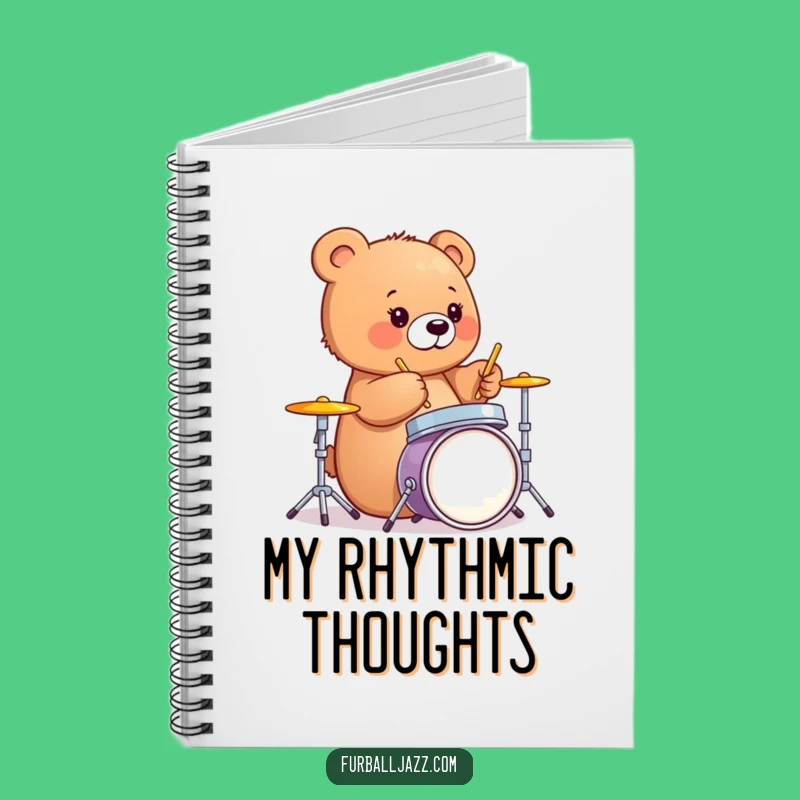 Funny Bear Cub Drummer Notebook - Musician's Beat Journal Gift