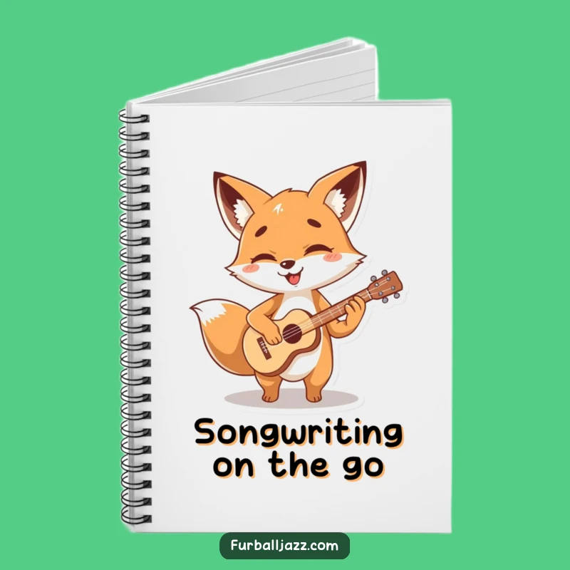 Funny Fox Guitarist Notebook - Strumming Foxy Musician Journal Funny Gift