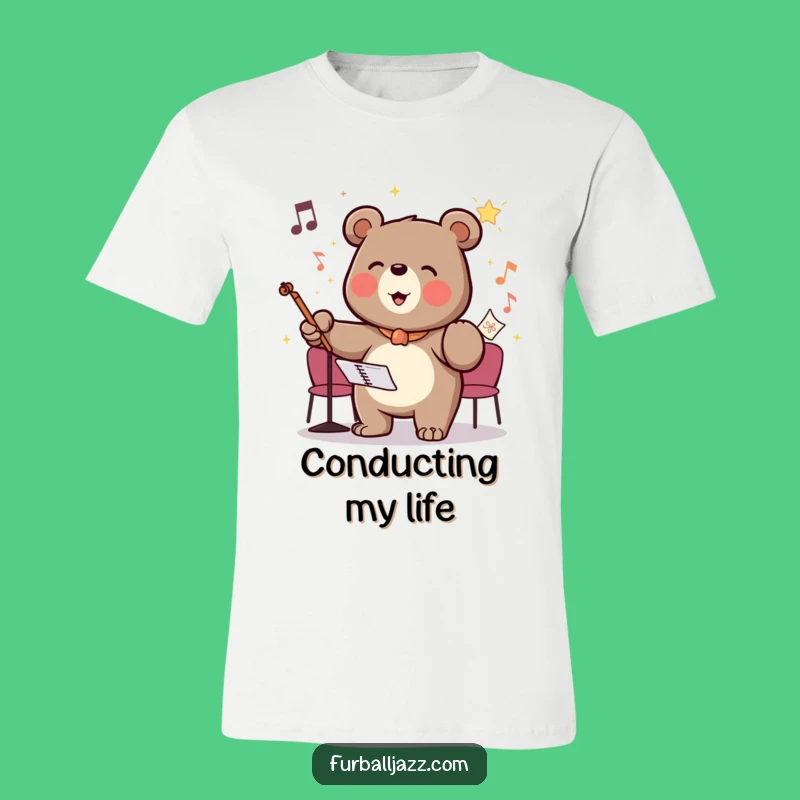 Funny Bear Conductor T-Shirt: Glee Maestro Tee, Perfect Gift for Leaders