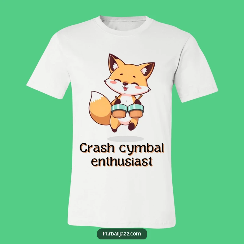 Funny Fox Playing Cymbals T-Shirt - Hilarious Animal Music Tee