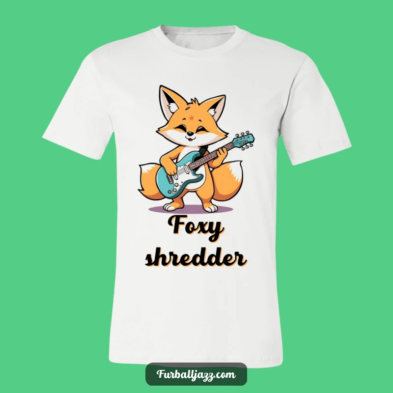 Funny Fox Guitarist T-Shirt: Rock Out with Woodland Musical Style