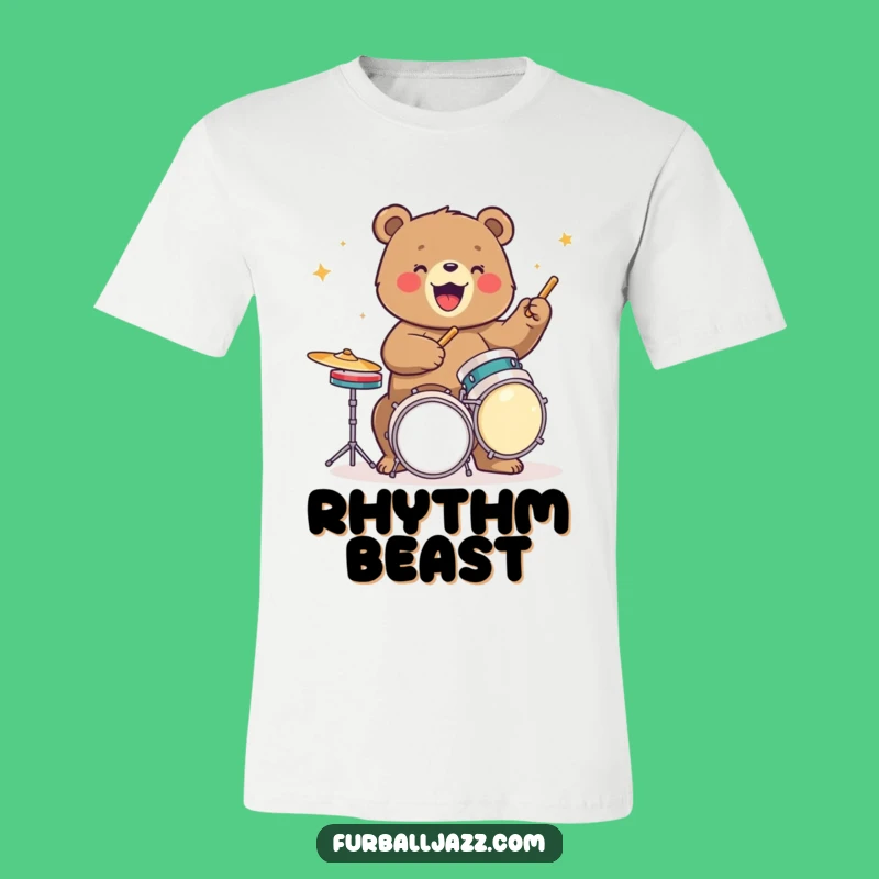 Funny Bear Drummer T-Shirt: Unleash Your Inner Beat Rocker Tee