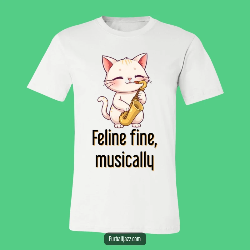 Funny Cat Saxophone T-Shirt: Cool Feline Grooves for Music Lovers