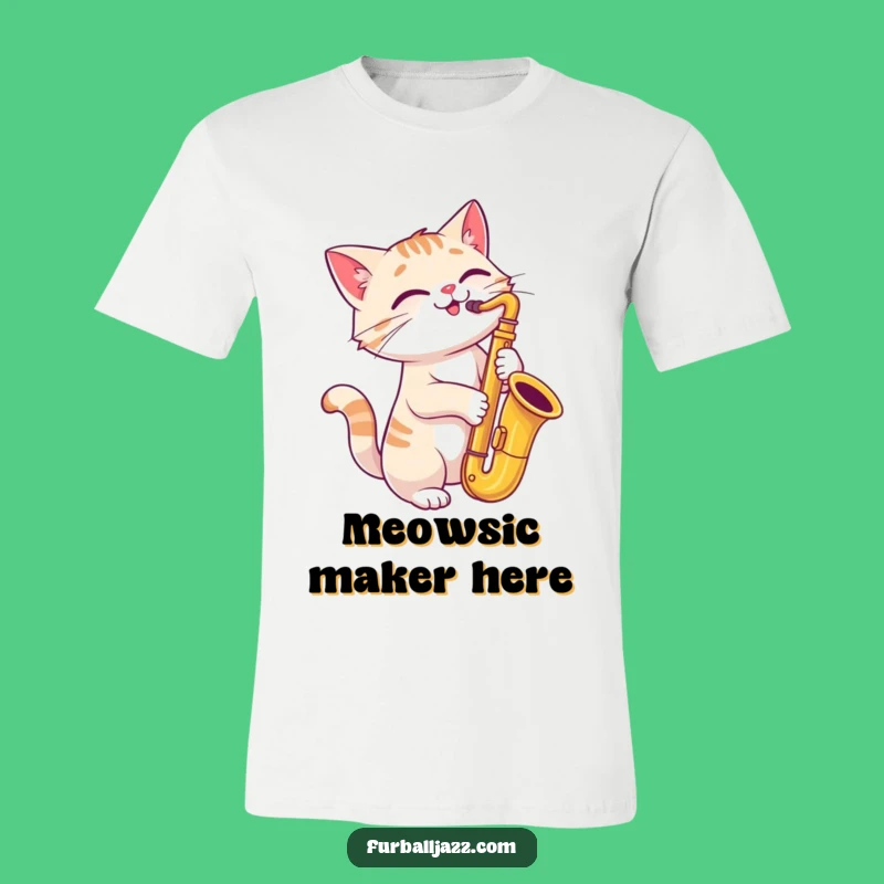 Funny Cat Saxophone T-Shirt: Coolest Cat Musician Apparel for Laughs