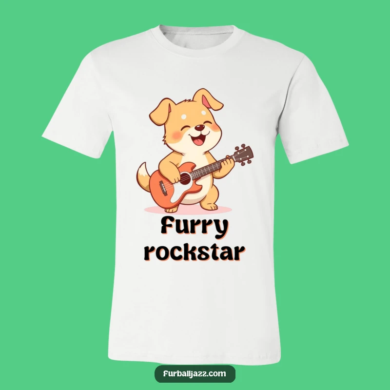 Funny Dog Guitarist T-Shirt: Adorable Pooch Rock Star Tee for Music Lovers