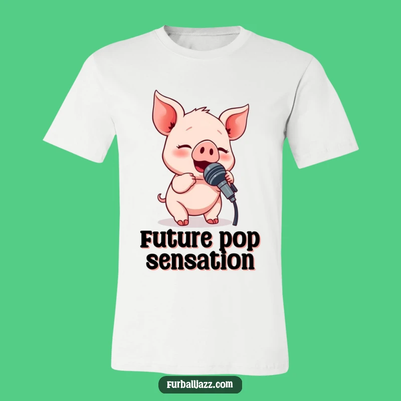 Funny Piglet Rockstar Microphone T-Shirt: Hilarious Gift for the Aspiring Singer
