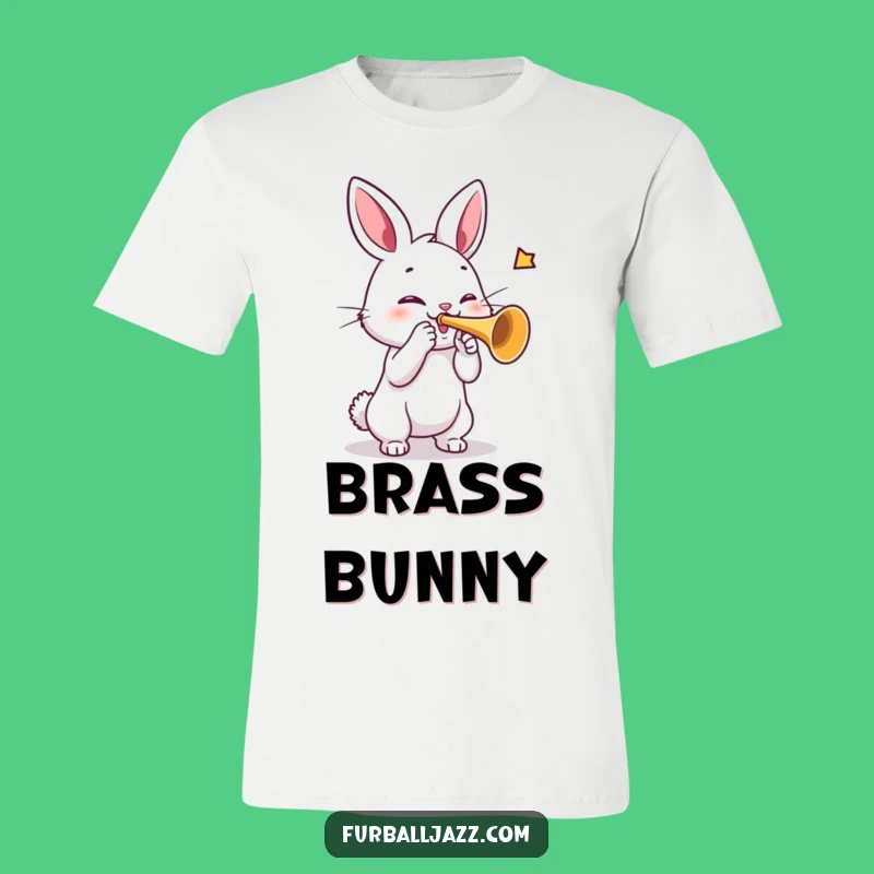 Funny Rabbit Trumpet T-Shirt: Playful Brass Tee for Music Enthusiasts