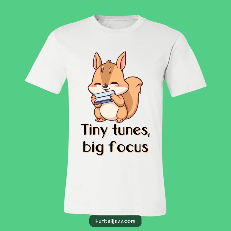 Funny Squirrel Harmonica T-Shirt - Cute Musician Squirrel Tee, Great Gift
