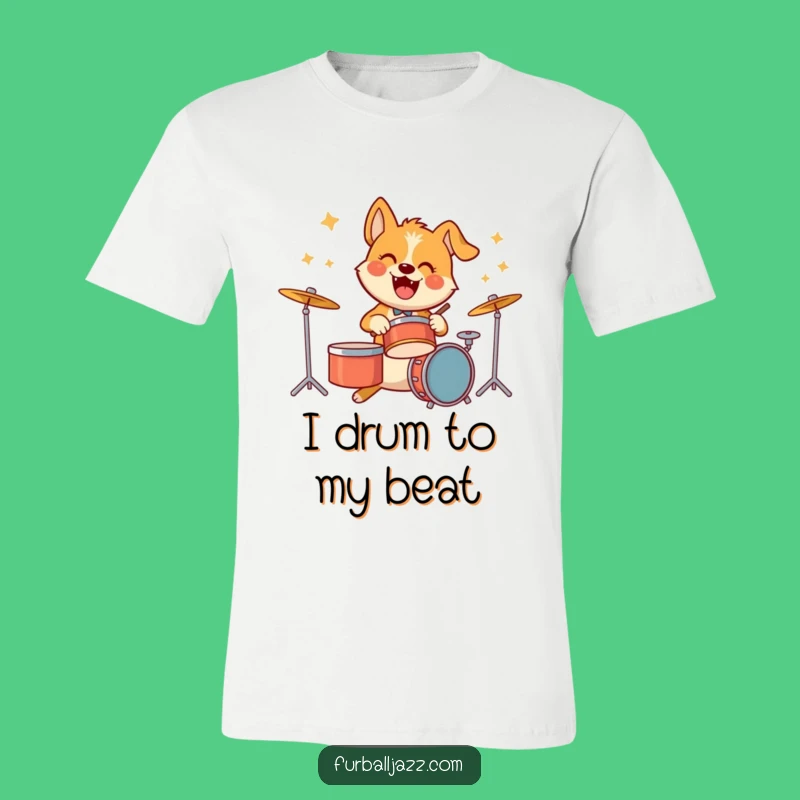 Funny Dog Drummer T-Shirt - Rock Out with Canine Rhythms!
