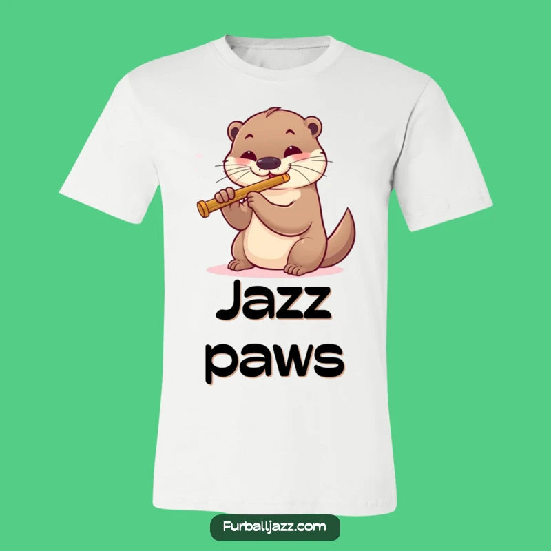 Funny Otter Jazz Flute T-Shirt - Cool Musician Tee Gift