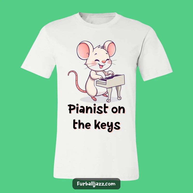 Funny Mouse Piano T-Shirt: Playful Melodies from Tiny Paws - A Funny Gift
