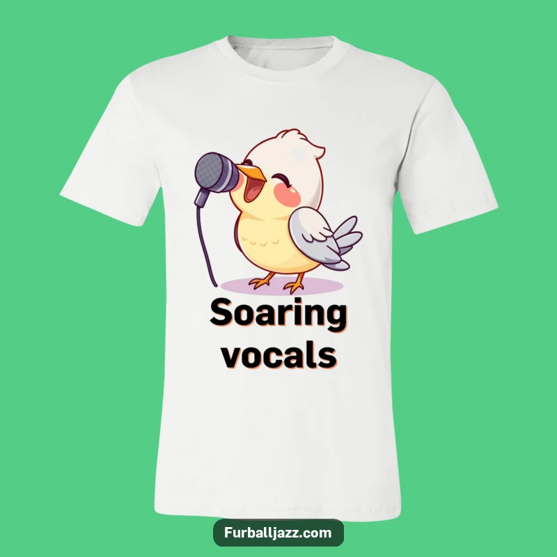 Funny Bird Singing T-Shirt - Comedic Avian Rockstar Tee Gift