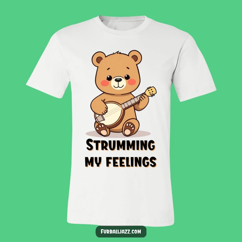 Funny Bear Banjo T-Shirt - Happy Folk Music Gift