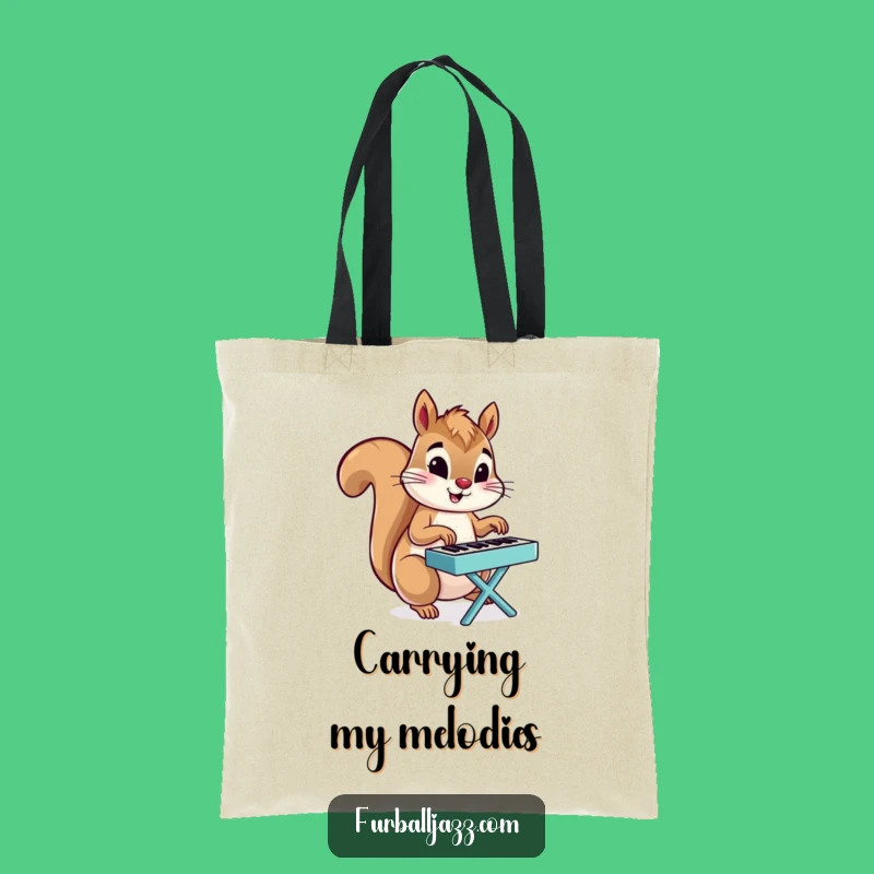 Funny Squirrel Piano Tote Bag: Carry Your Musical Joy