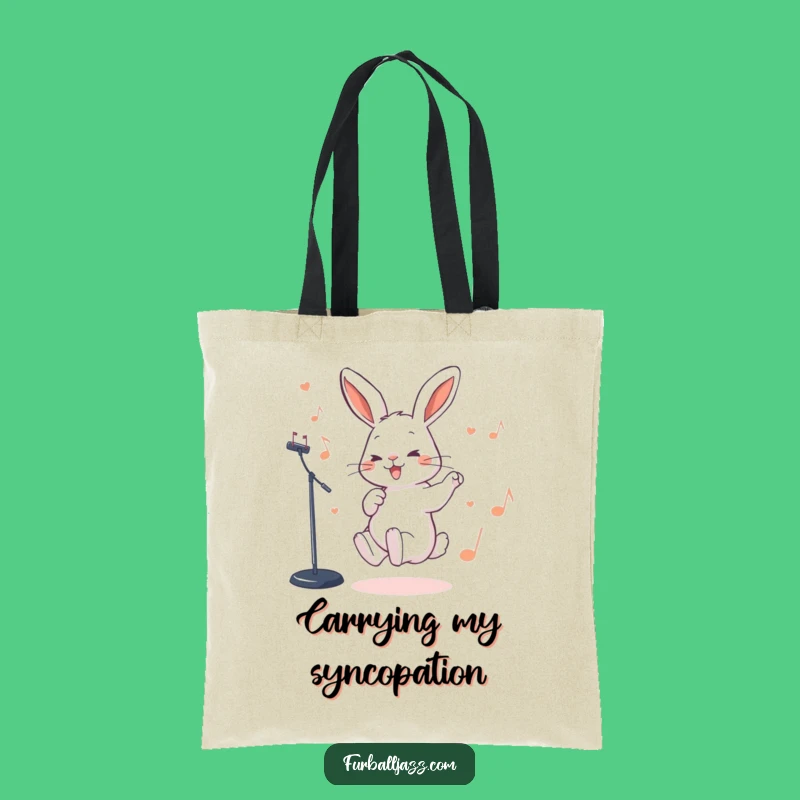 Funny Rabbit Jazz Beat Tote Bag: Carry Your Tunes with This Funny Gift