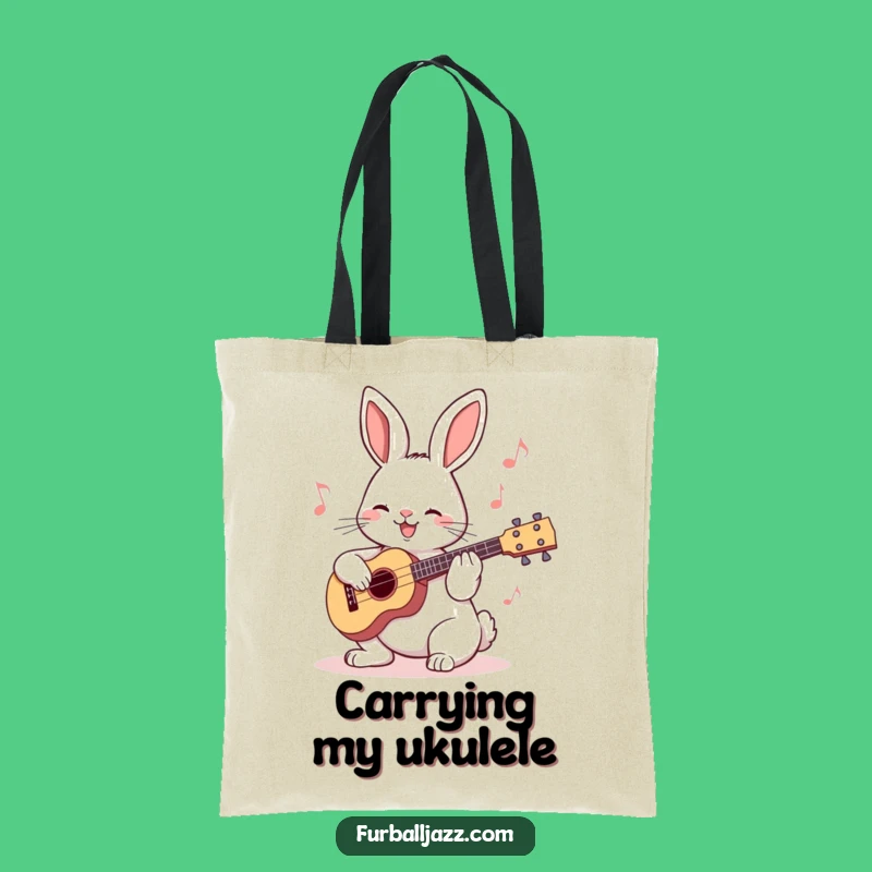 Funny Rabbit Ukulele Tote Bag: Durable Music Lover Bag, Great Eco-Friendly Funny Gift