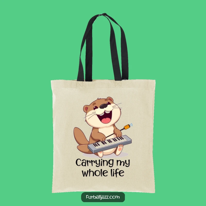Funny Otter Keyboard Tote Bag - Durable Musician Otter Bag, Hilarious Gift