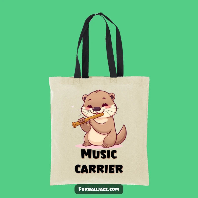 Funny Otter Jazz Flute Tote Bag - Chic Musical Accessory Gift