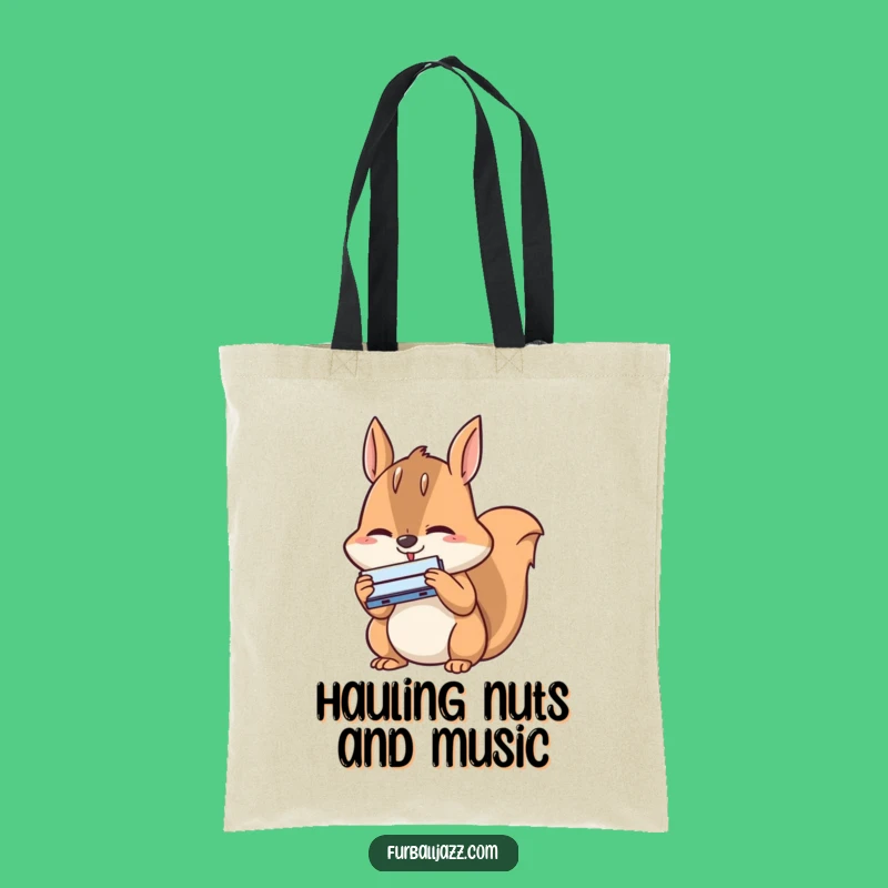 Funny Squirrel Harmonica Tote Bag - Durable Musician Squirrel Bag, Hilarious Gift